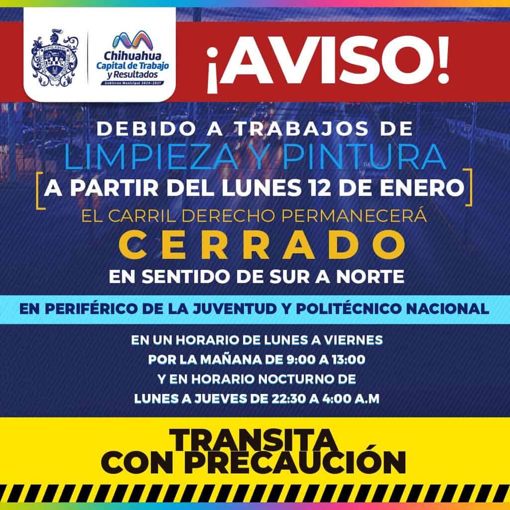 Alerta vial, Municipio dará mantenimiento en bajo puente del Periférico de la Juventud y Politécnico Nacional