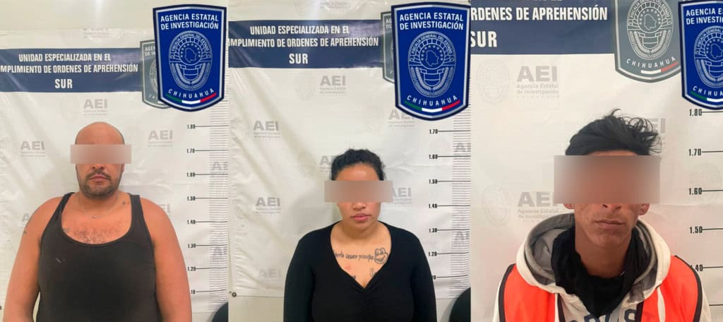 Detienen a dos masculinos y una mujer por robos cometidos en Parral