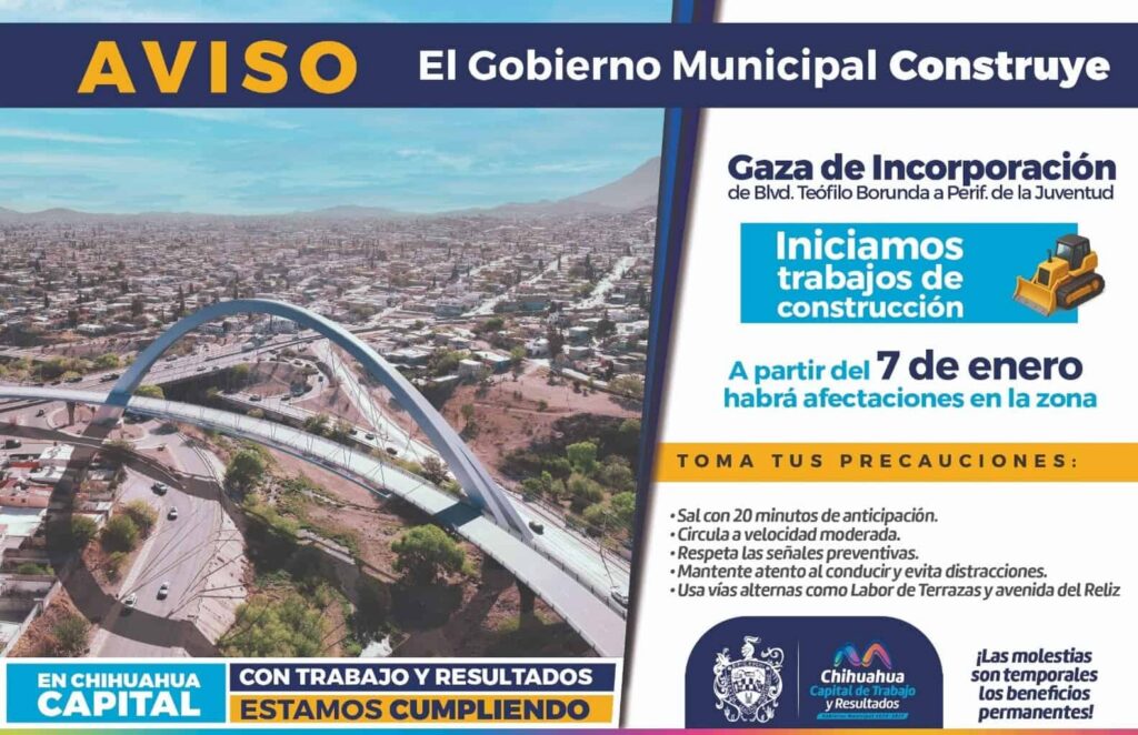 Presentan rutas alternas previo inicio de la construcción de la gaza de incorporación Teófilo Borunda–Periférico de la Juventud