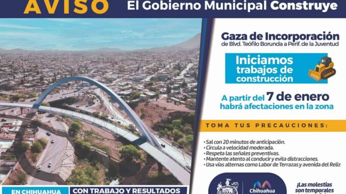 Presentan rutas alternas previo inicio de la construcción de la gaza de incorporación Teófilo Borunda–Periférico de la Juventud