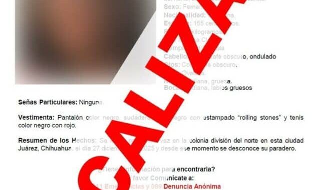 Localiza FEM sana y salva a adolescente con reporte de ausencia en Ciudad Juárez