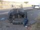 Aparatoso choque con volcadura en carretera Chihuahua–Juárez