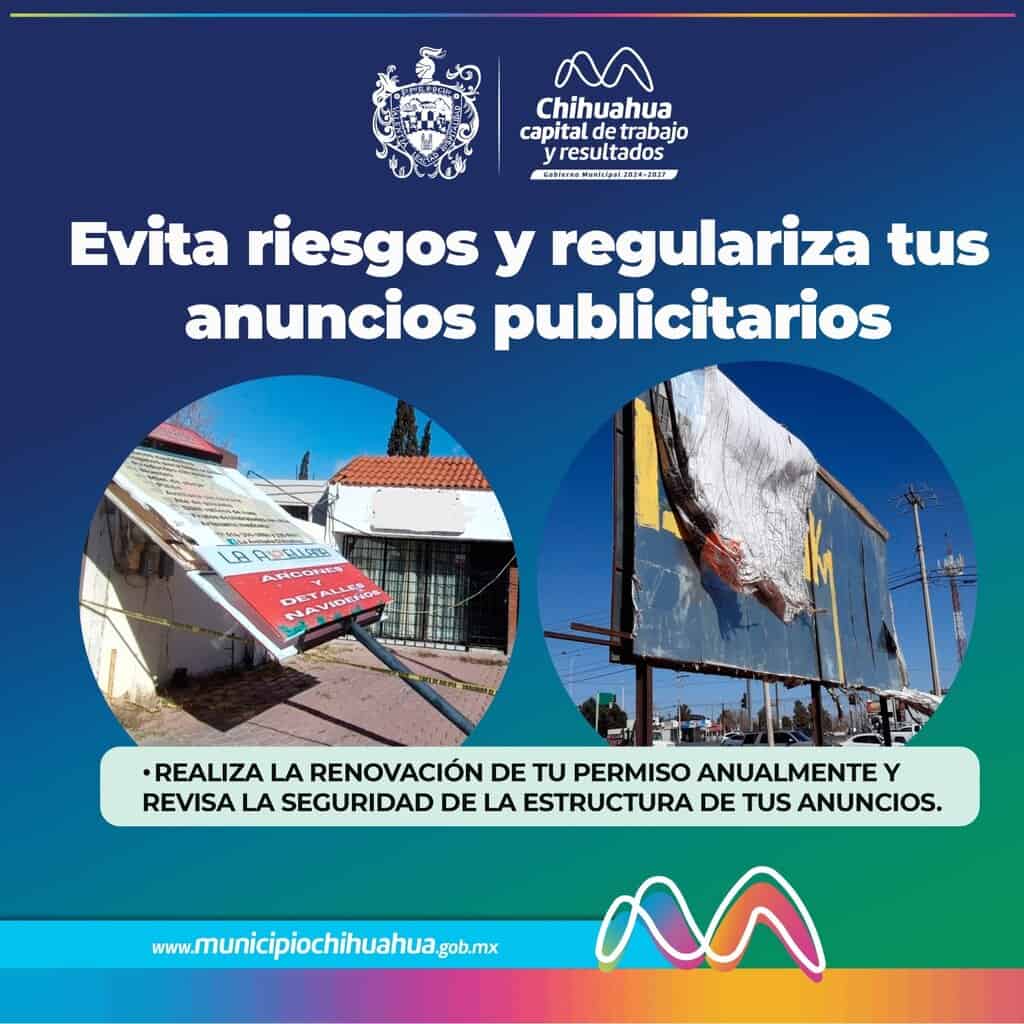 Gobierno Municipal llama a propietarios a poner en regla sus anuncios publicitarios y prevenir sanciones