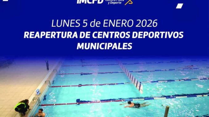 Reabrirán los centros deportivos municipales desde el lunes 5 de enero