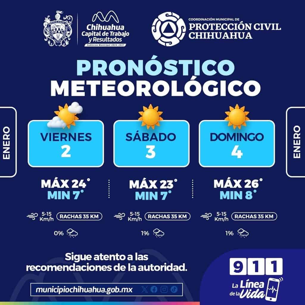 Fin de semana con mañanas frescas y ambiente estable en Chihuahua Capital