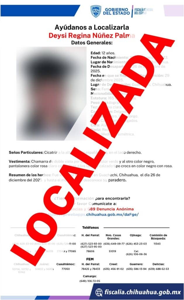 Localiza AEI a madre e hija que tenían reporte de ausencia en Guachochi
