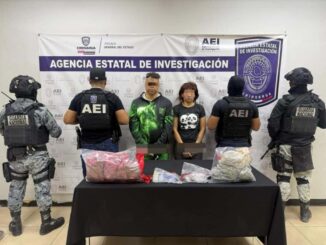 Detiene AEI a pareja durante cateo en el que se aseguró droga