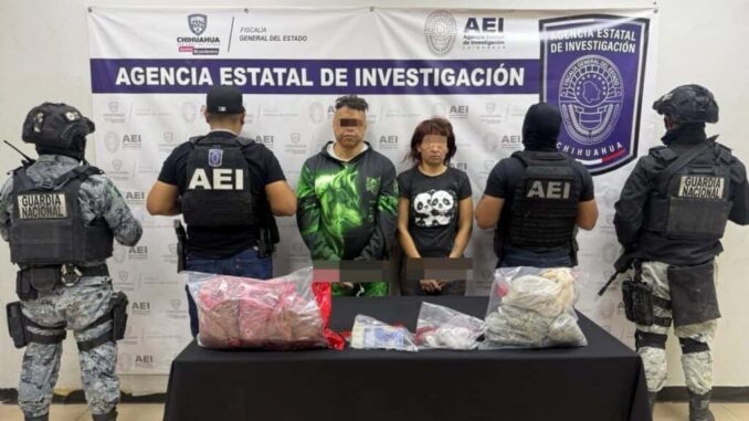 Detiene AEI a pareja durante cateo en el que se aseguró droga