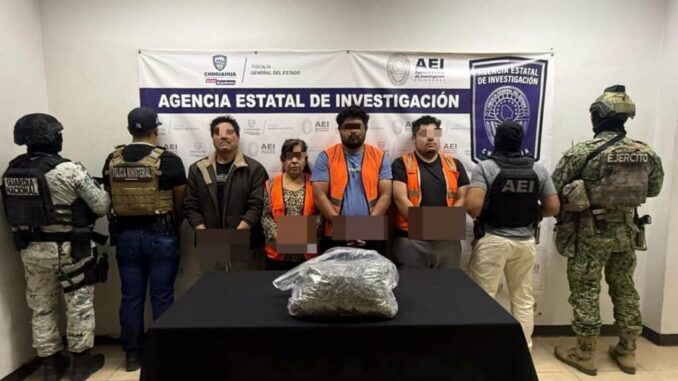 Detiene AEI a cuatro personas con más de 2 kilos de marihuana