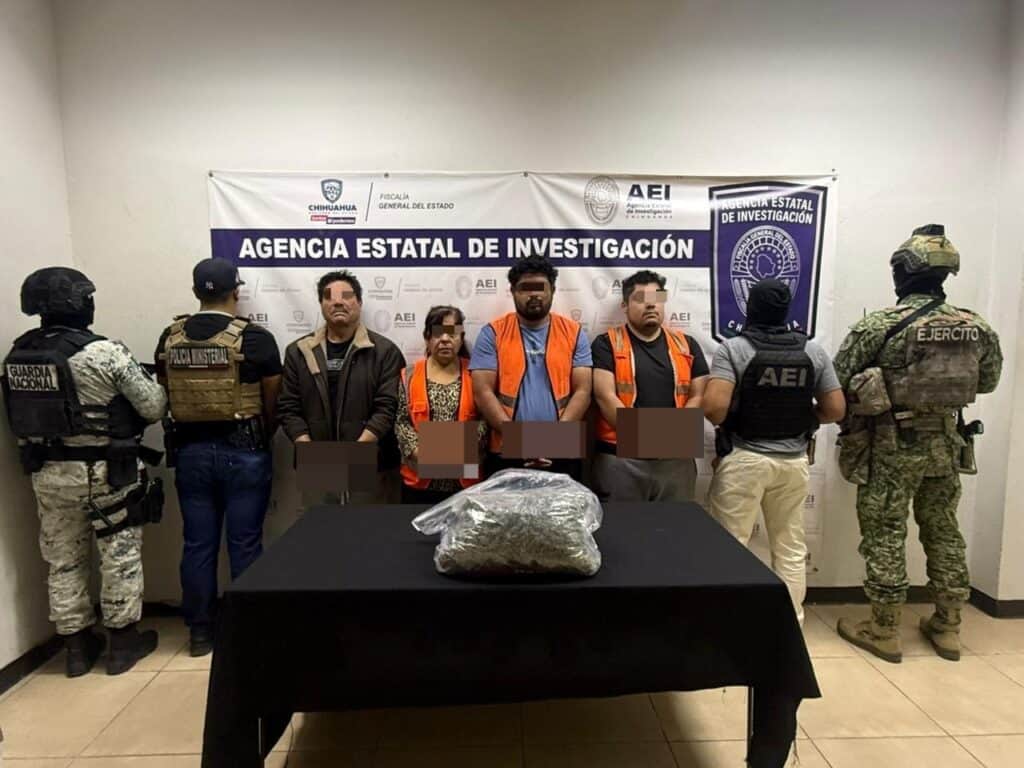 Detiene AEI a cuatro personas con más de 2 kilos de marihuana