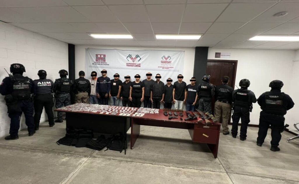 Detienen a 12 presuntos miembros del CJNG en Chiapas
