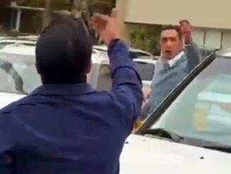 Regidor Miguel Riggs es exhibido en enfrentamiento vial; reta a golpes a un conductor 