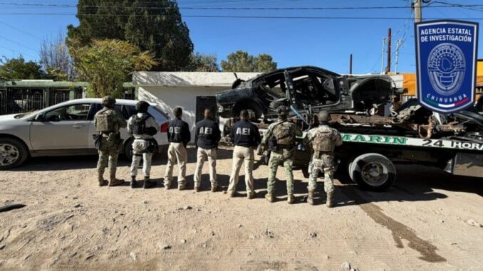 Durante cateo en El Sauzal, asegura AEI droga, vehículos con reporte de robo y autopartes