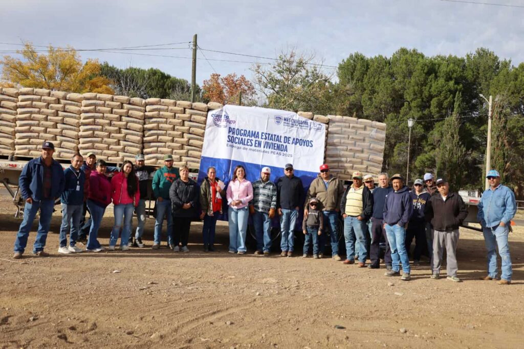 Entrega Coesvi 375 toneladas de cemento para apoyar familias chihuahuenses en seis municipios