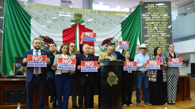 Diputados locales piden al Congreso de la Unión, rechazar la Ley Nacional de Aguas
