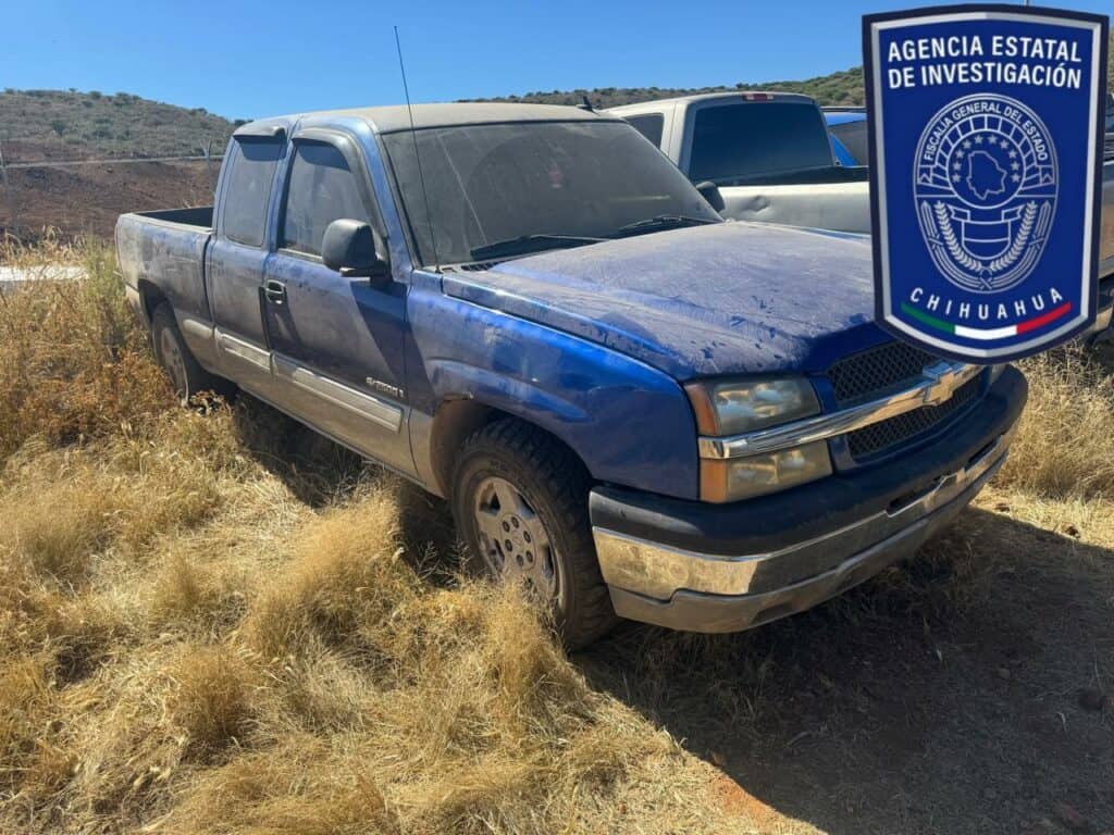Recupera AEI en Guachochi dos camionetas con reporte de robo
