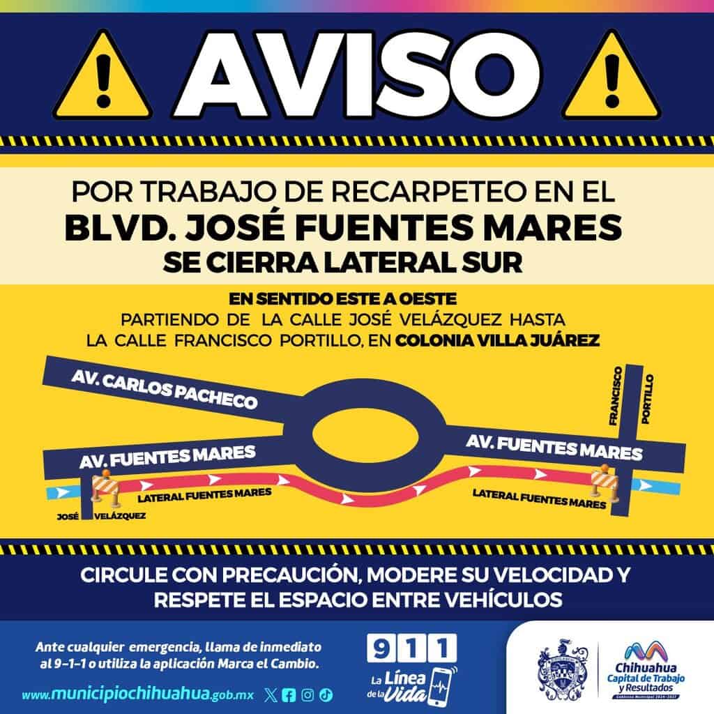 Recuerde! Hay recarpeteo en tramo del boulevard José Fuentes Mares