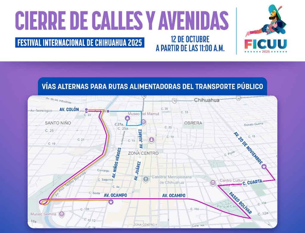 Anuncian modificaciones en rutas por cierre del FICUU 2025