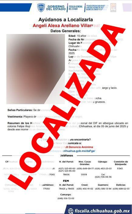 Localizan sana y salva a menor reportada como ausente