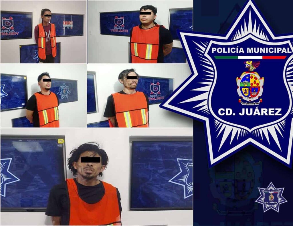 Detienen a cinco hombres en Ciudad Juárez con órdenes de aprehensión vigentes