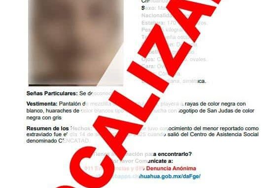 Localizan a adolescente con reporte de ausencia en la ciudad de Chihuahua