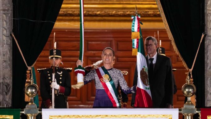 Claudia Sheinbaum da su primer Grito de Independencia